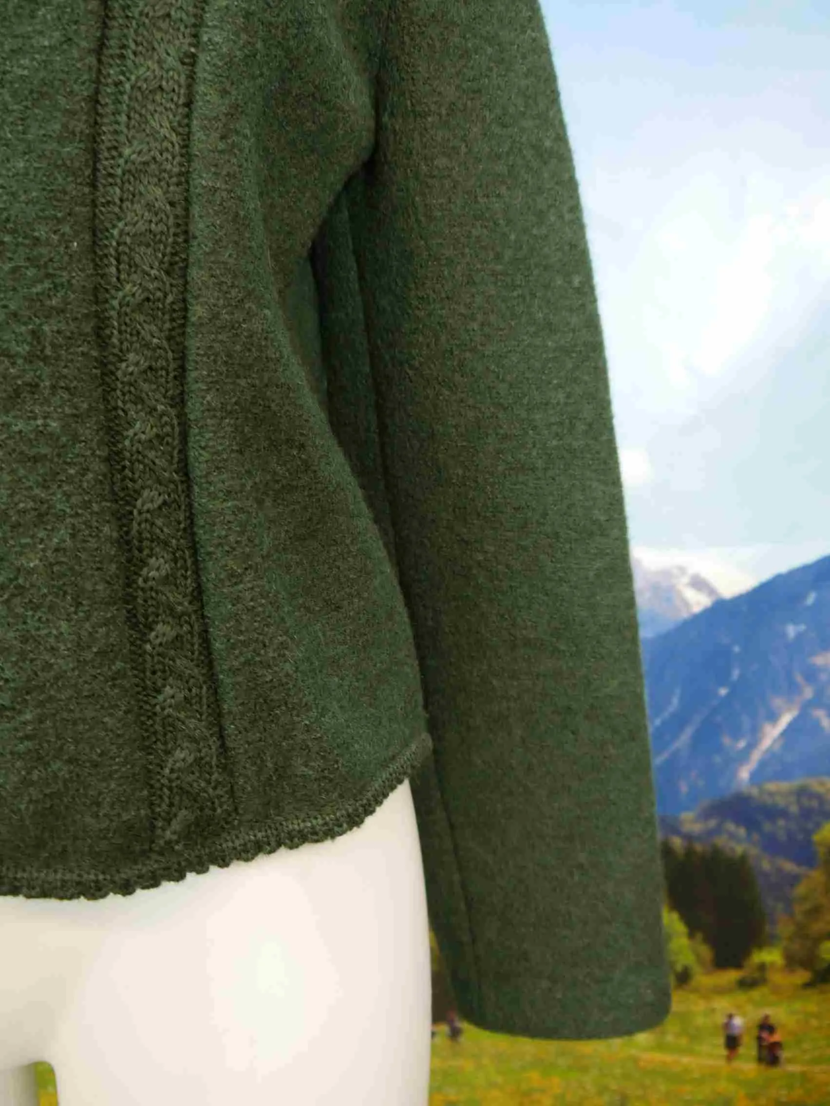 Arber Strickmoden neuwertig grün mit Wienernaht fesche Trachtenjacke Jacke Gr.44