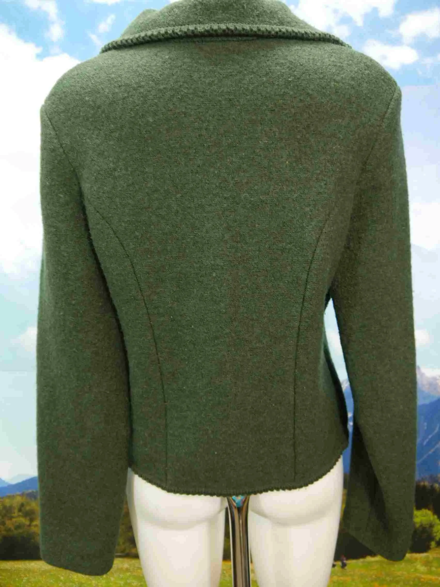 Arber Strickmoden neuwertig grün mit Wienernaht fesche Trachtenjacke Jacke Gr.44