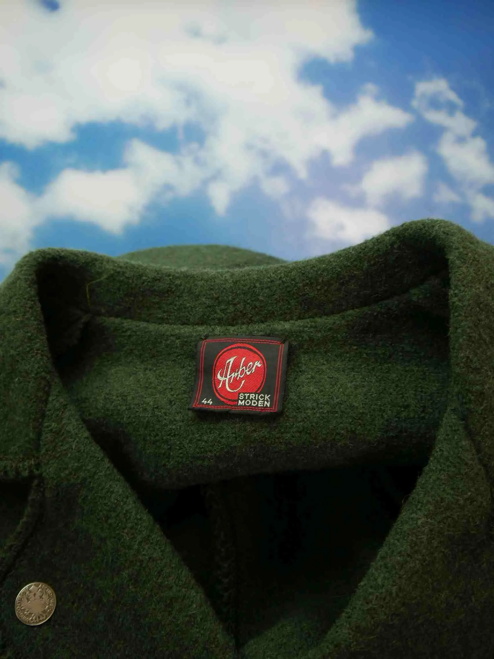 Arber Strickmoden neuwertig grün mit Wienernaht fesche Trachtenjacke Jacke Gr.44