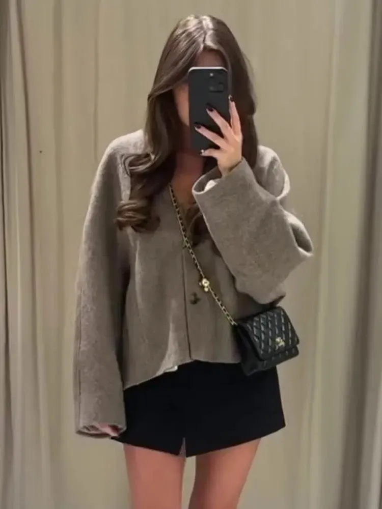 EMMA | Elegante kurze Wollmischung Jacke - Feminine Herbstmode