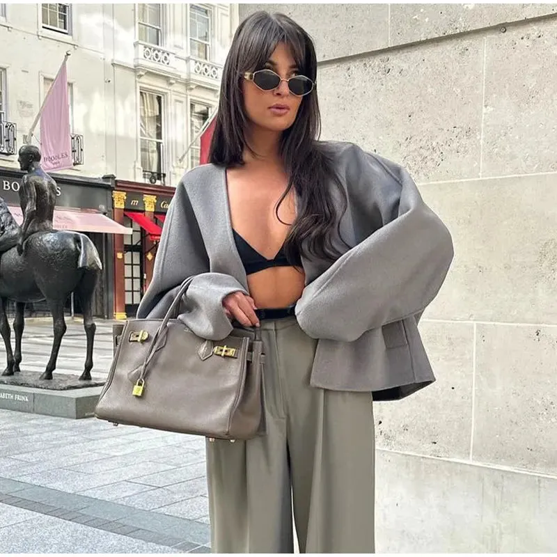 EMMA | Elegante kurze Wollmischung Jacke - Feminine Herbstmode