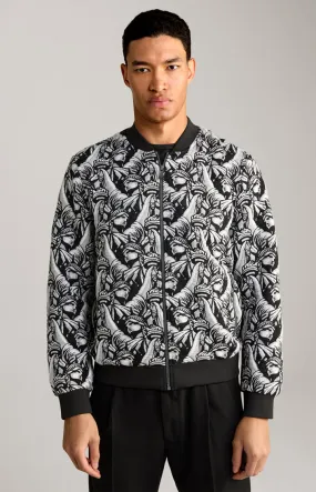 Jacquard-Blouson Danger in Schwarz gemustert