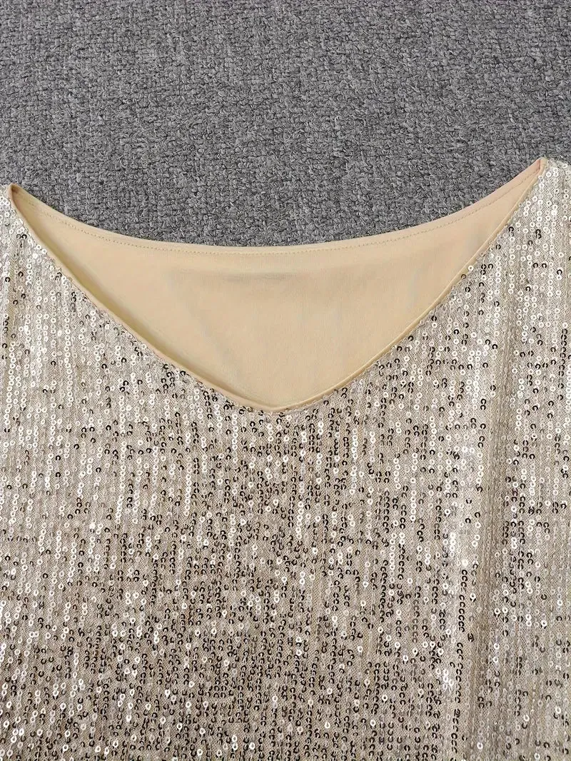 Party Paillettenkleid mit Kontrast