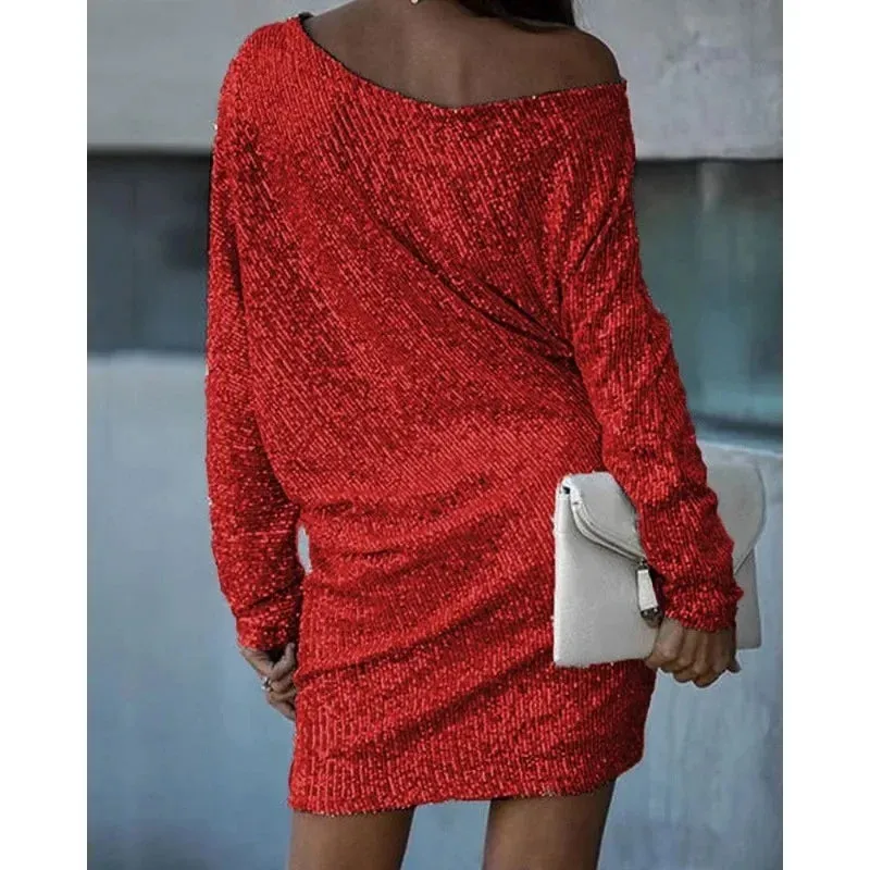 Party Paillettenkleid mit Kontrast