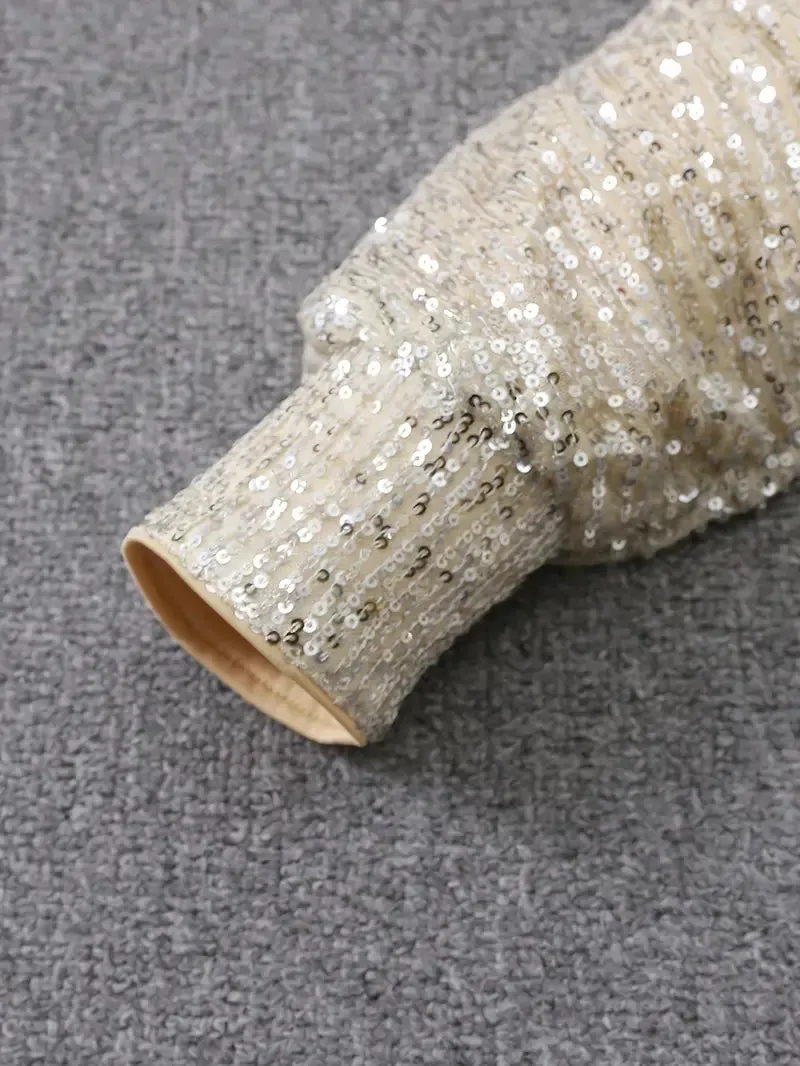 Party Paillettenkleid mit Kontrast