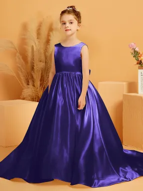 Schleife Satin Schleppe Blumenmdchenkleid Regentschaft
