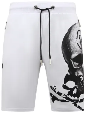 Skull - Strass-Shorts - 7976 - Weiß